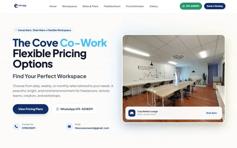 Booking Sistem - The Cove Co Working